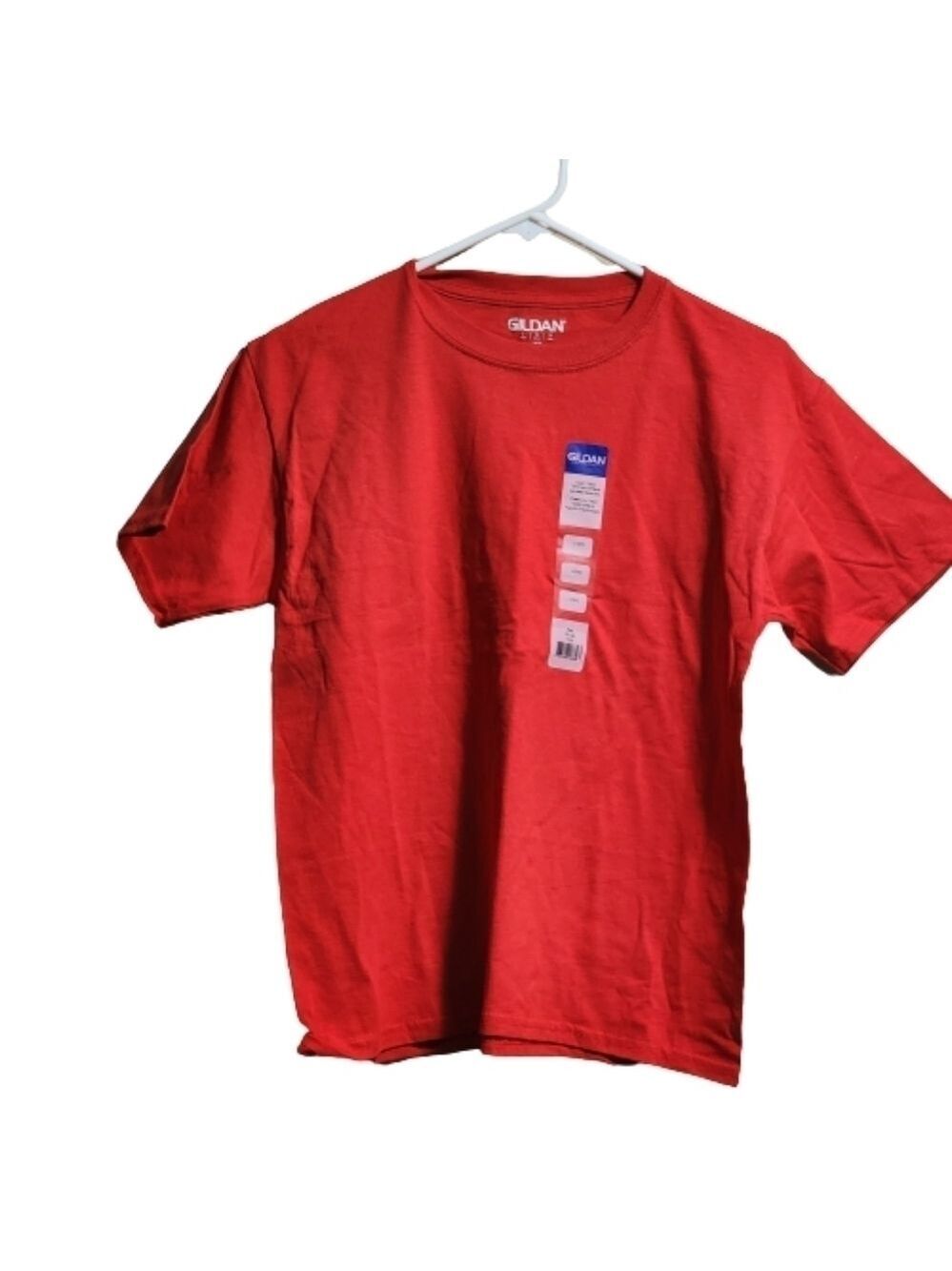 Gildan short sleeve youth t-shirt color red size large unisex